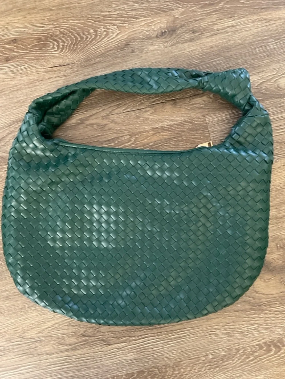 Melie Bianco Emerald Green Woven Hobo Shoulder Bag